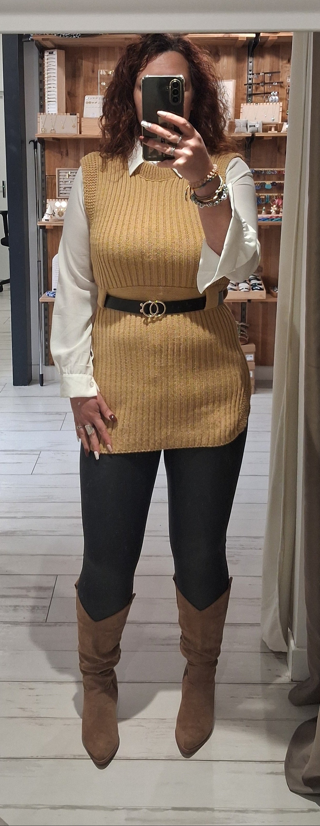 Pull long+Chemise+Ceinture Alma